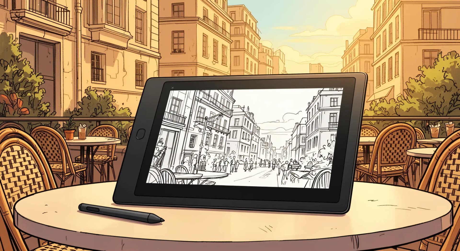 Urban sketching numérique : croquer l'été à la tablette